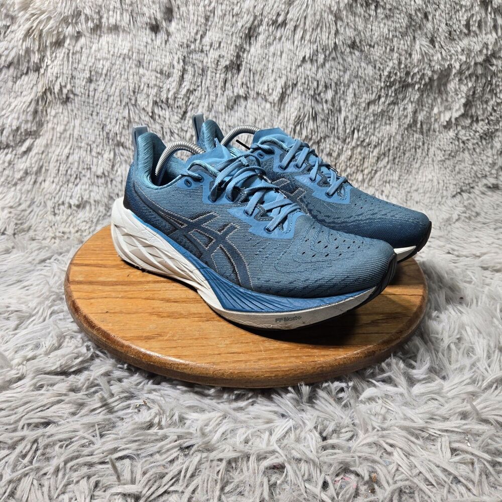 ASICS Novablast 4 Mens Storm Blue Black Mesh Athletic Running Sneaker Size 9.5